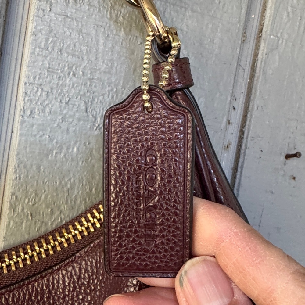 Coach Burgundy Pebbled Leather Shoulder Hobo with Gold Hardware - Picture 6 of 9